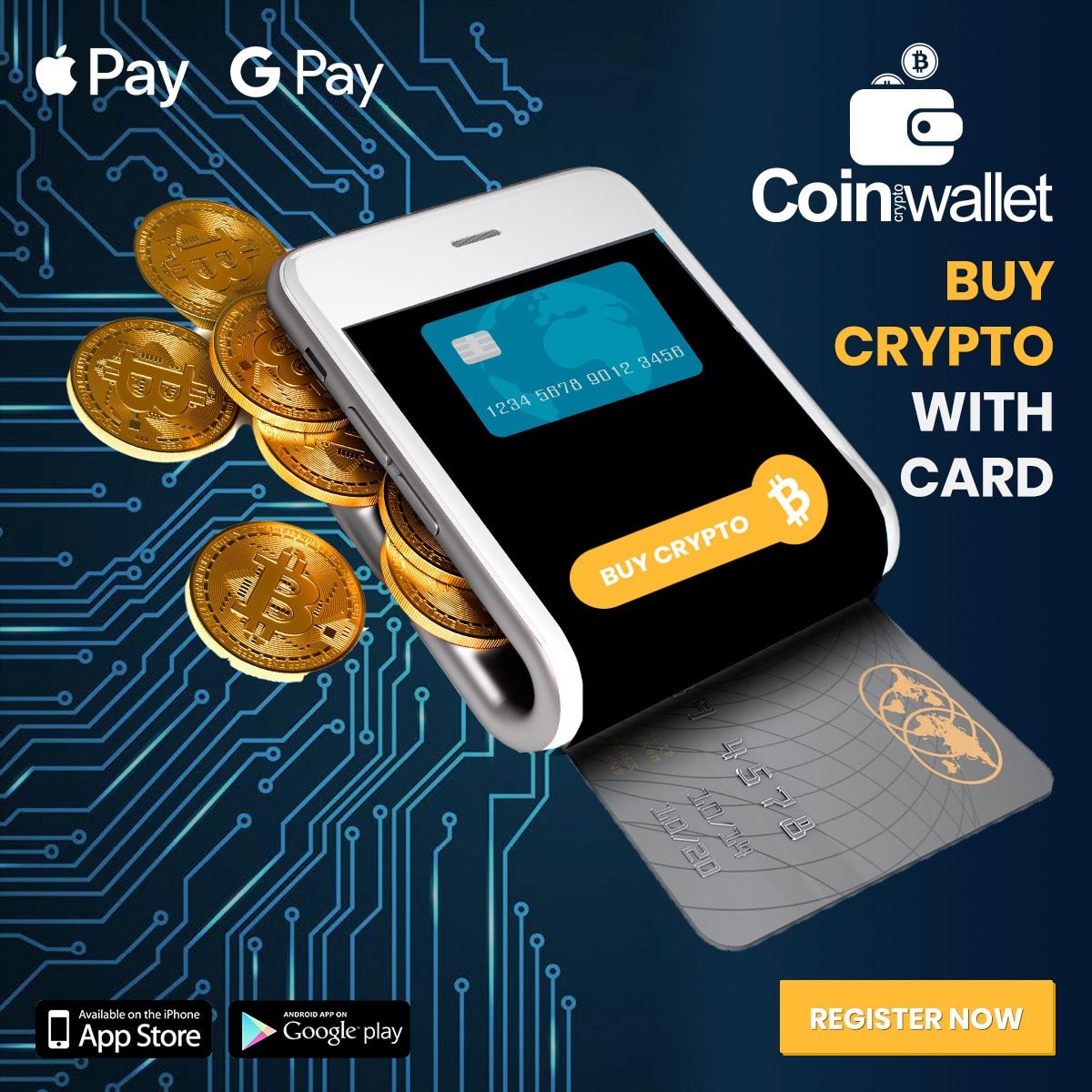We integrated direct credit card, Apple Pay and Google Pay crypto buying in Coin Coin Wallet