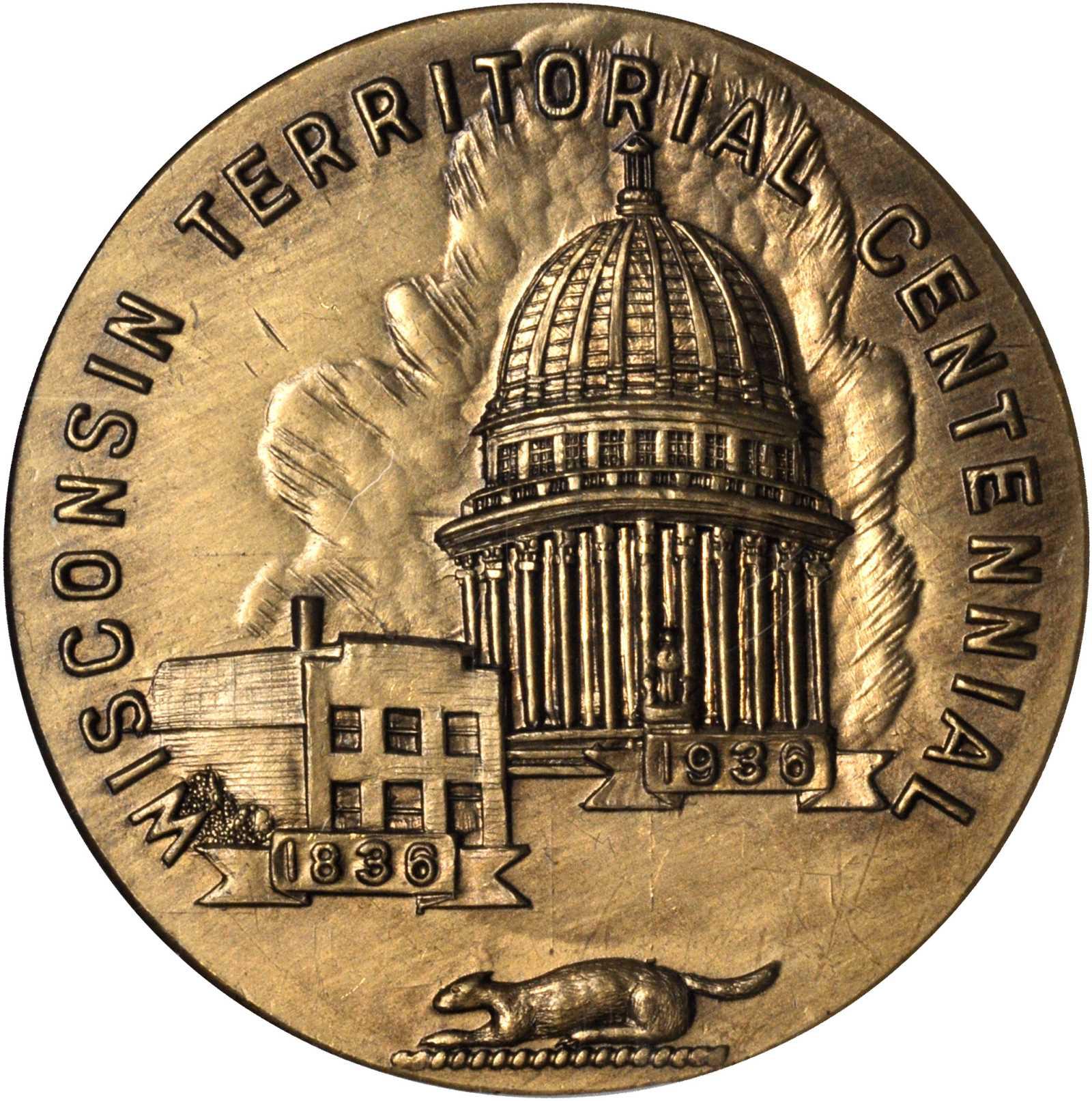 Bronze Dollar with Wisconsin Territorial Centennial