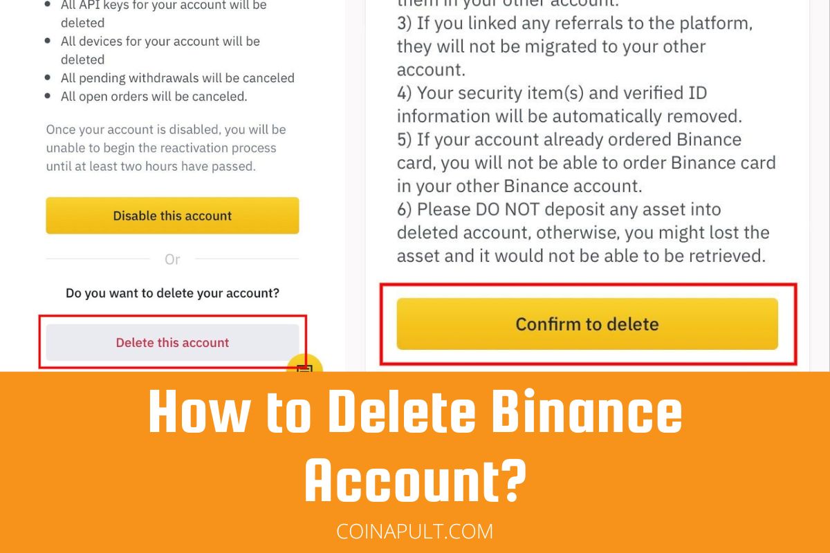 How to Delete Binance Account? Coinapult