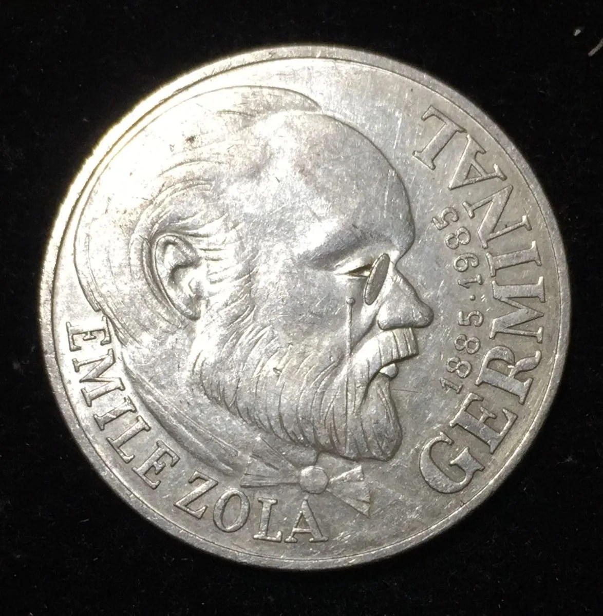 France 100 Francs 1985 Emile Zola Germinal; Commemorative Silver Proof