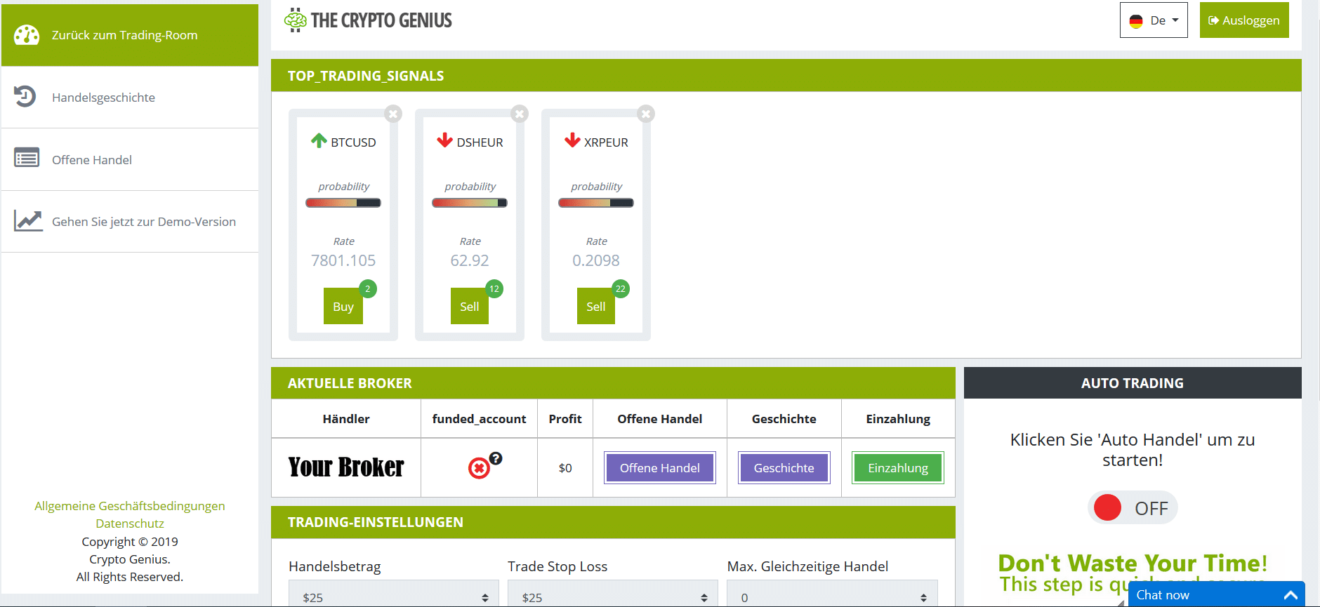 Crypto Genius Erfahrung, Test & was aus 300€ Einzahlung wurde
