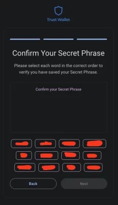 Confirm Your Secret Phrase