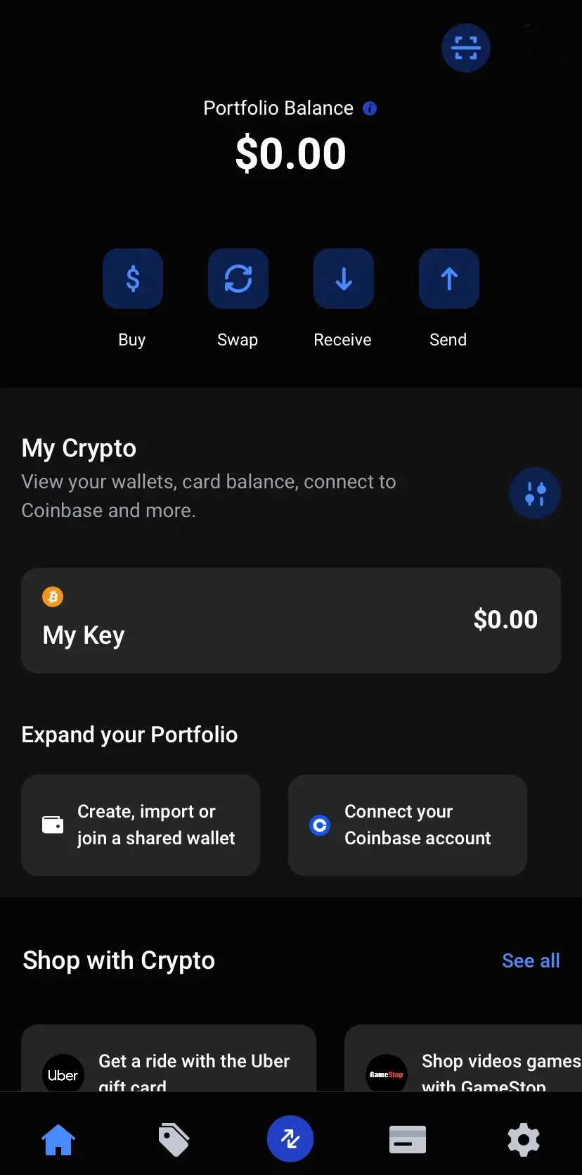 Step 1: Log into the BitPay App