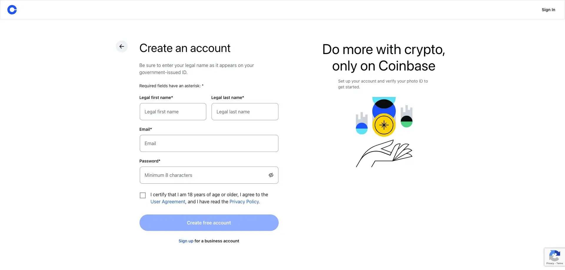 Coinbase - Enter Personal Details