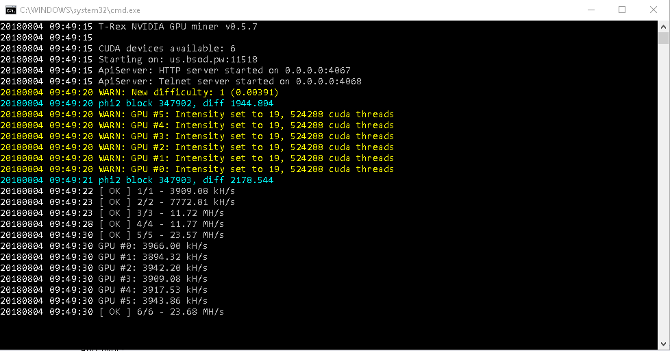 TRex NVIDIA GPU Miner (Windows/Linux) supported algorithms & performance