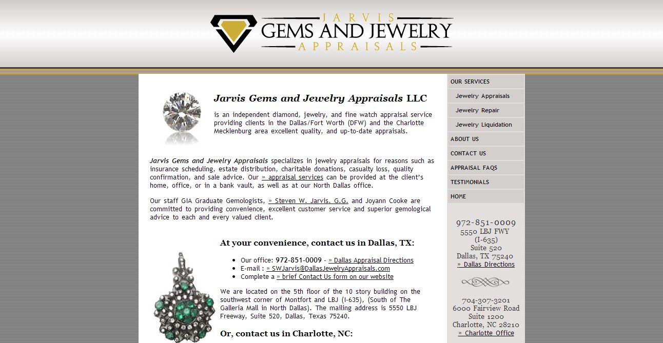 Jarvis Gems and Jewelry Appraisals Dallas, TX