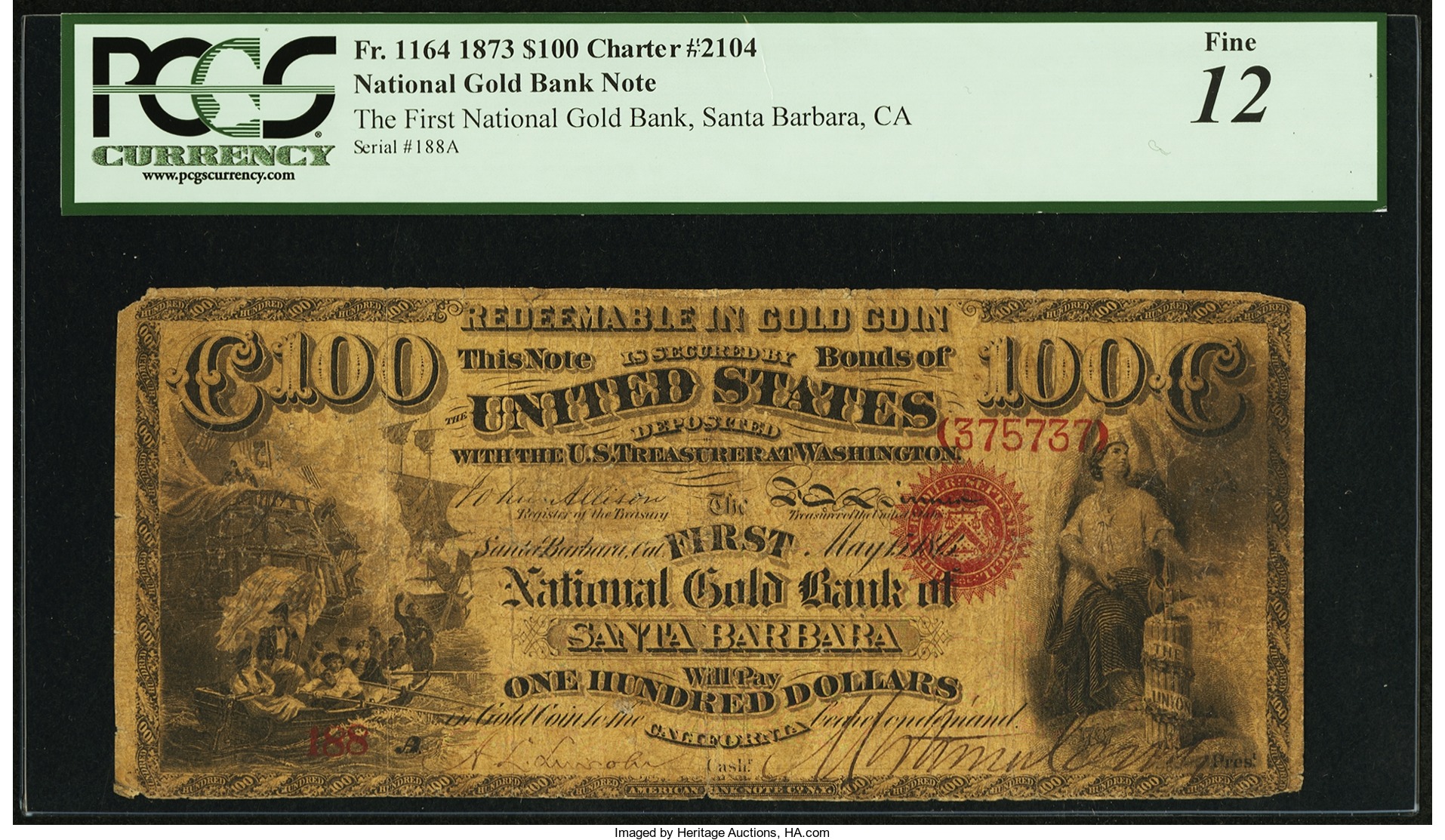 National Gold Bank Note Santa Barbara CA