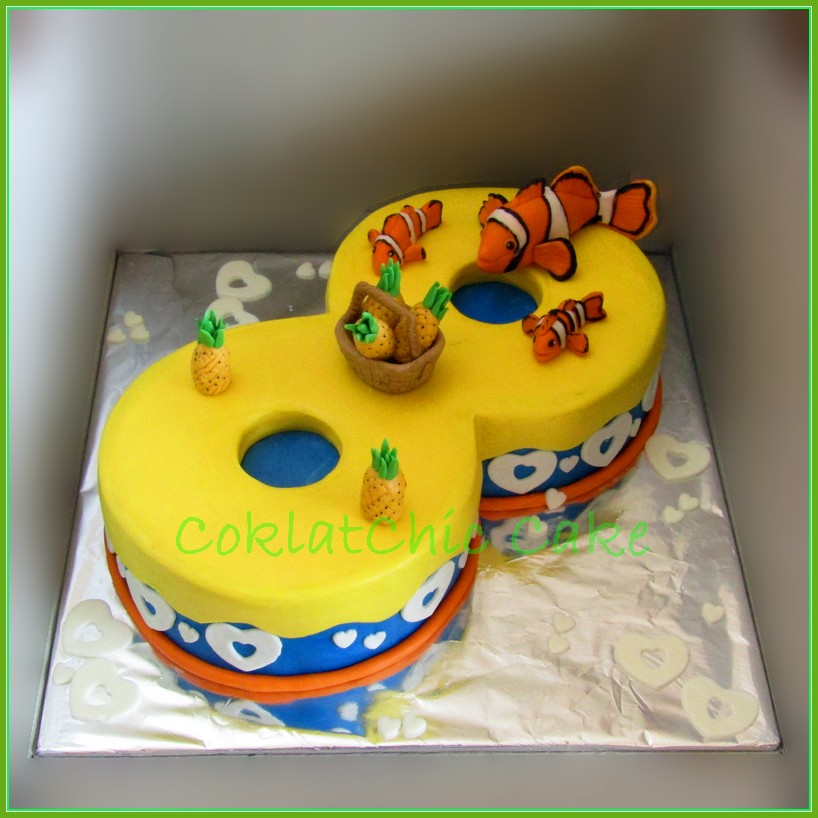 Cake angka 8 , Nemo dan nenas COKLATCHIC CAKE Est.2004
