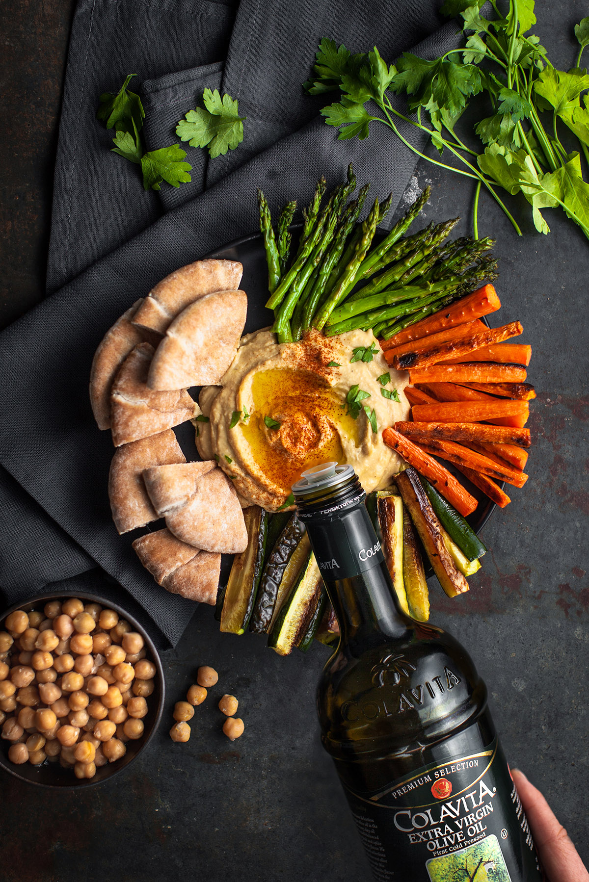 Springtime Hummus Bowl with Roasted Veggies Colavita Recipes