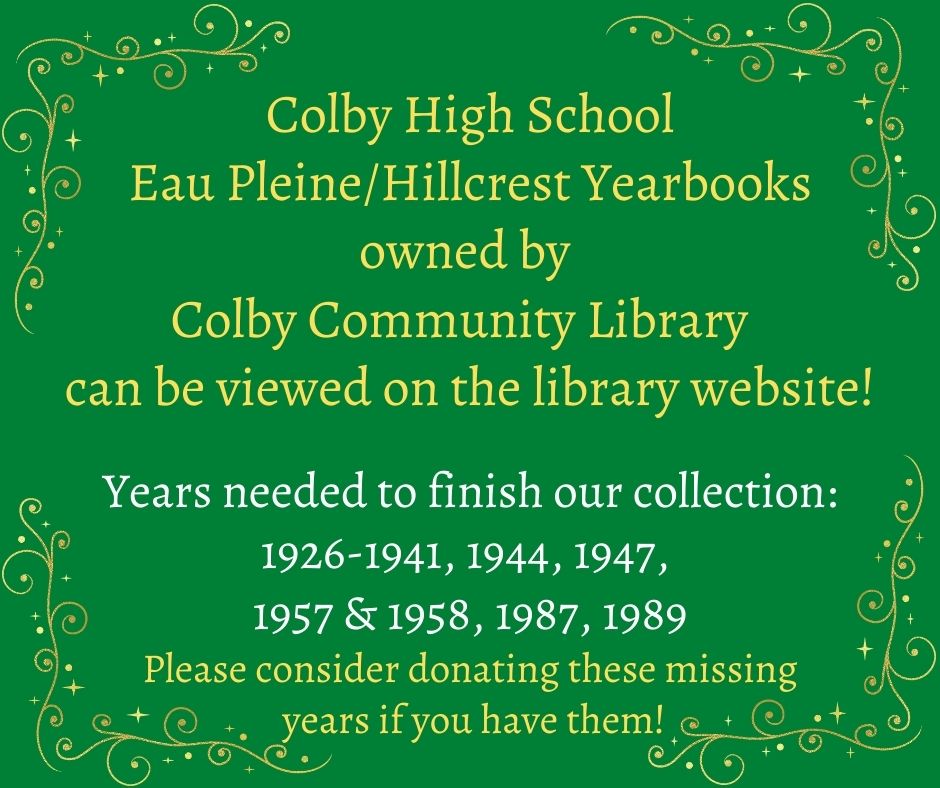 Colby Community Library Remembering our past, serving our community