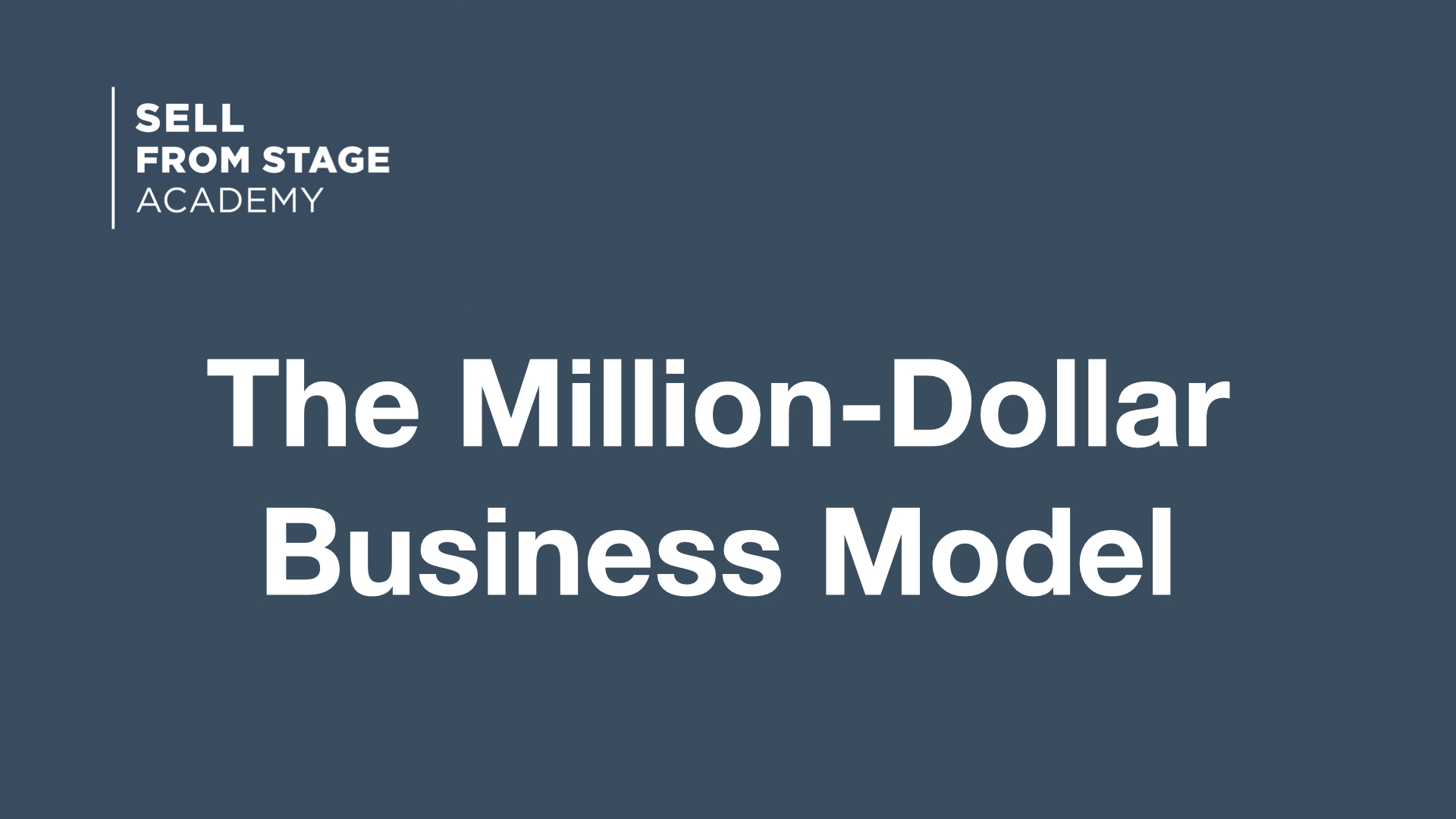 The MillionDollar Business Model Colin Boyd