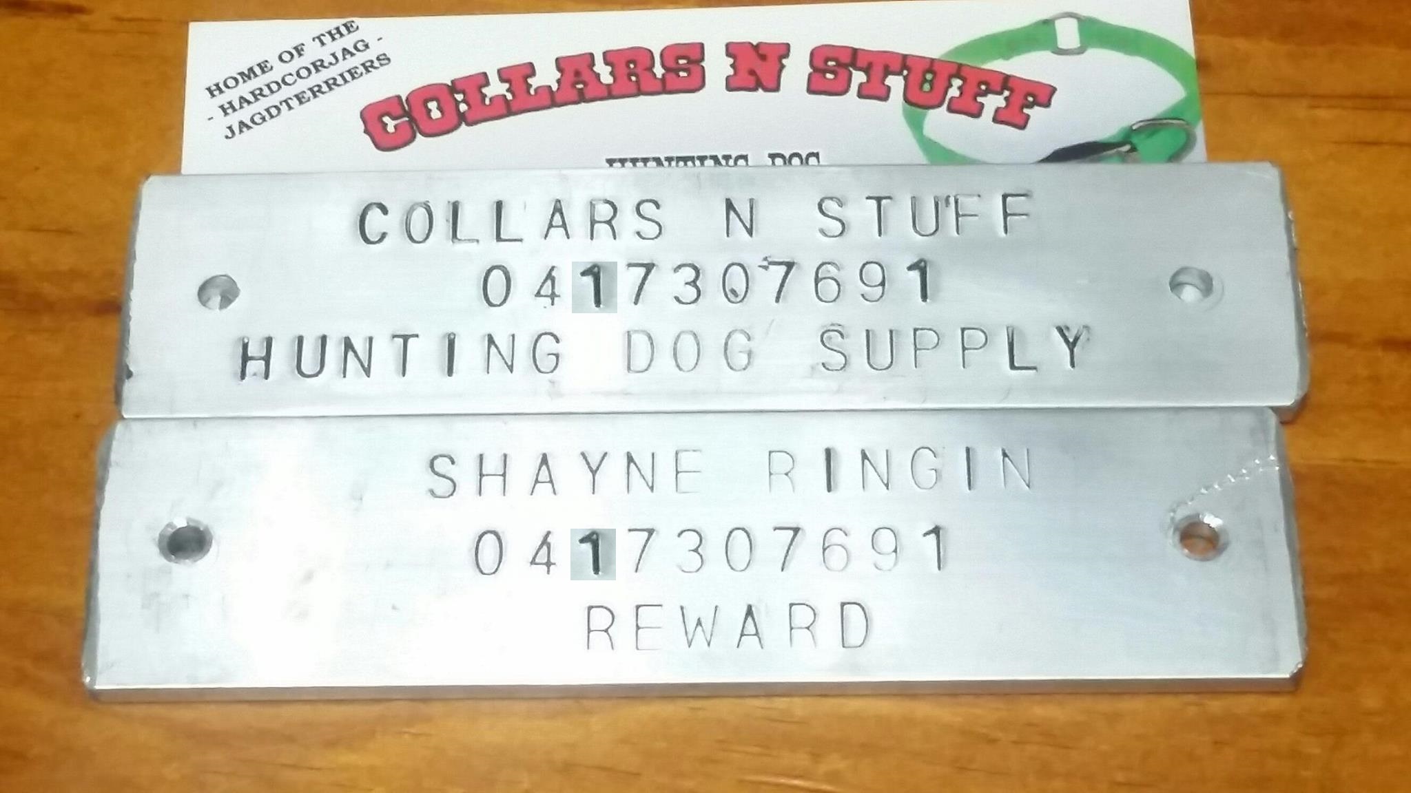 Hound Dog ID tags 100mm x 25mm Collars N Stuff