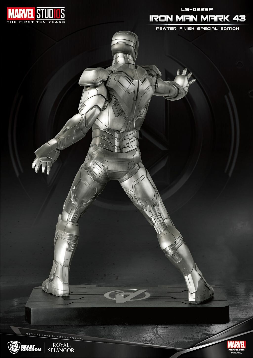 Beast Kingdom Marvels Age of Ultron "Iron Man Mark 43 Pewter Finish
