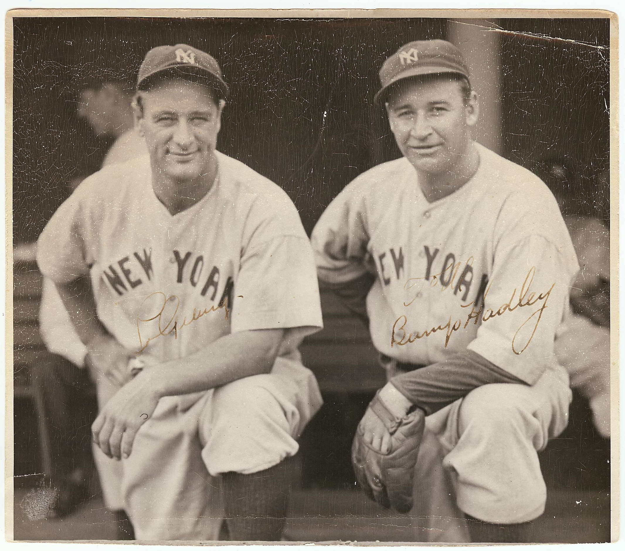 Lot Detail Lou Gehrig & Bump Hadley DualSigned 6x7 Photo (JSA)