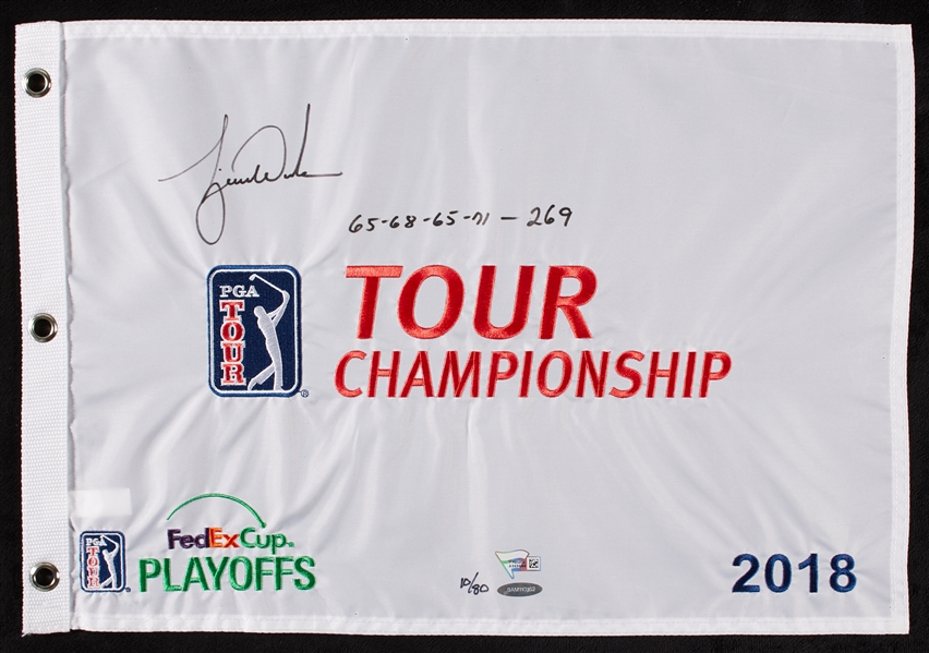 Lot Detail Tiger Woods Signed 2018 Tour Championship Flag Inscribed
