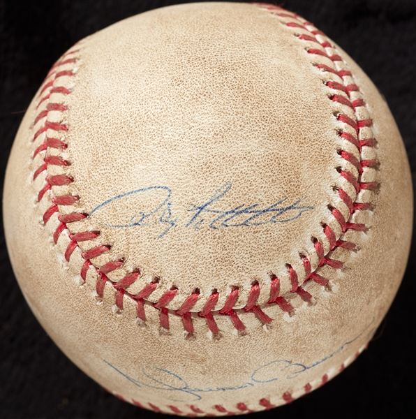 Lot Detail New York Yankees Core Four MultiSigned GameUsed Baseball