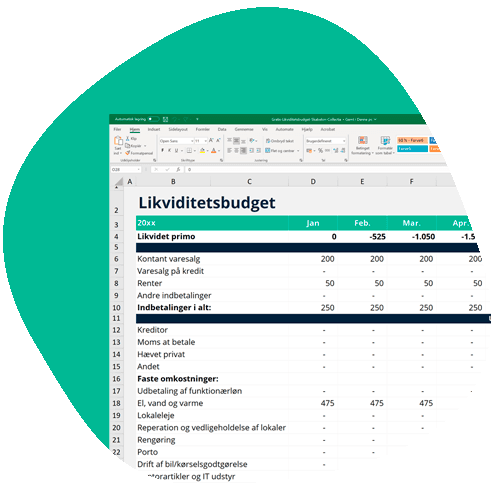 Likviditetsbudget Skabelon Download Gratis Collectia A/S