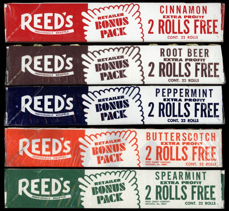 From the timemachine Reed’s candy boxes from the 1970’s