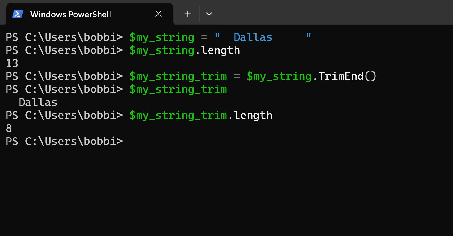 PowerShell How to Trim Trailing Spaces from String Collecting Wisdom