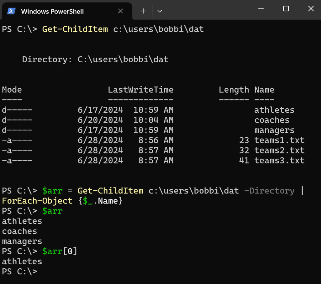 PowerShell How to Save Folder Names in Directory to an Array Collecting Wisdom