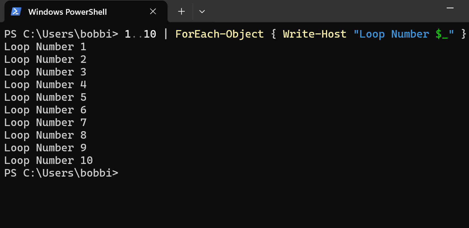 PowerShell How to Run a Loop X Number of Times Collecting Wisdom