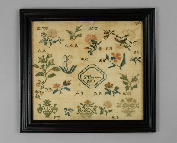 Sarah Thomas Sampler made at the Westtown Quaker School American