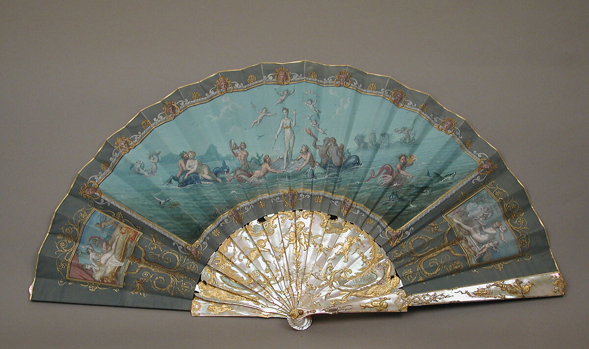 Fan leaf designed and painted by Edouard Moreau Fan French The Met