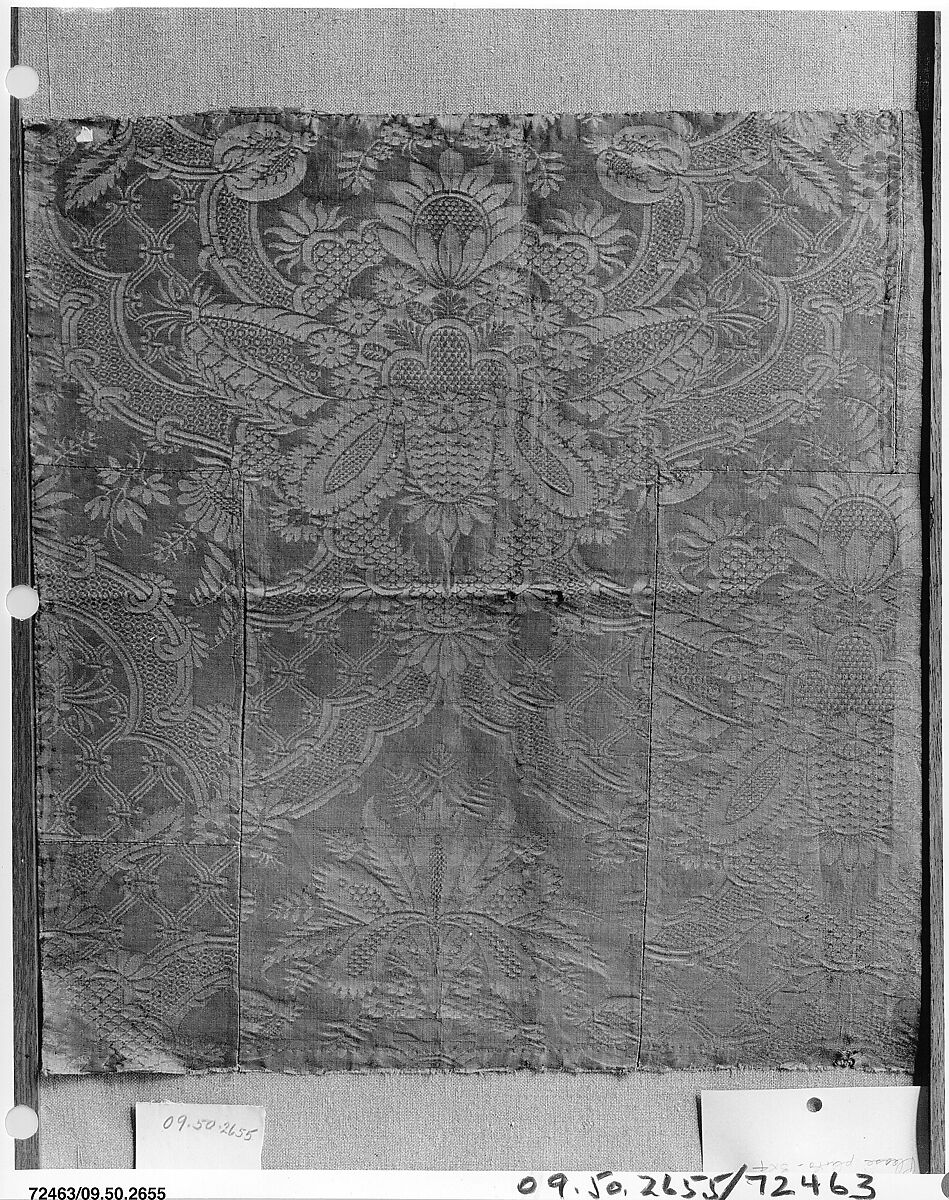 Fragment of silk damask French The Metropolitan Museum of Art