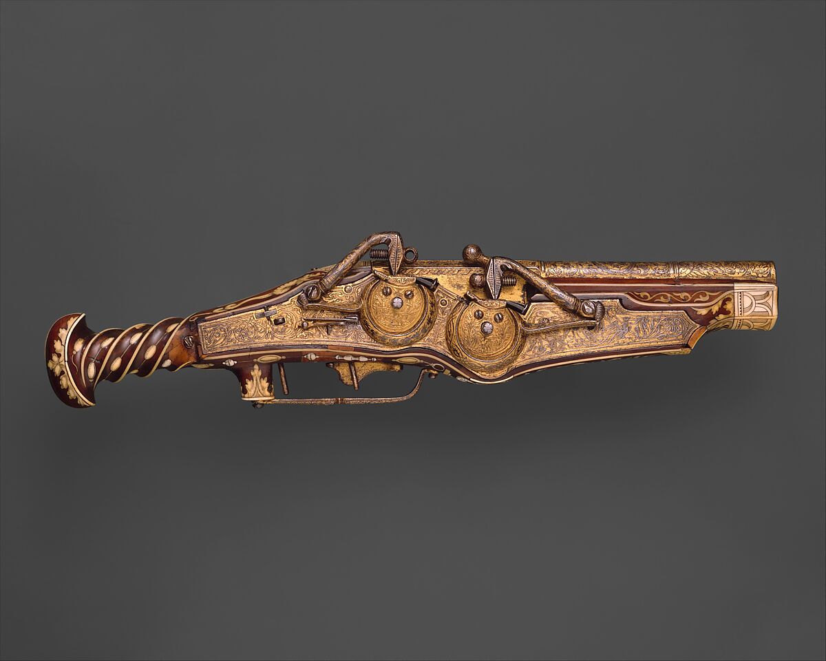 Peter Peck DoubleBarreled Wheellock Pistol Made for Emperor Charles