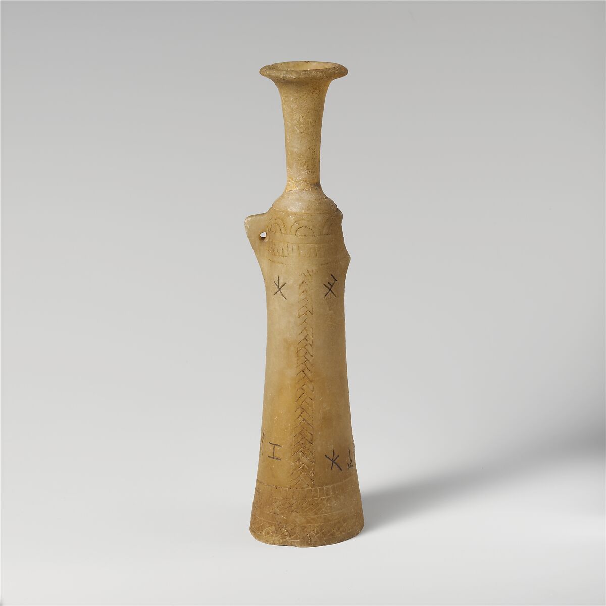 Tall alabaster flask Cypriot Early Geometric (?) The Metropolitan
