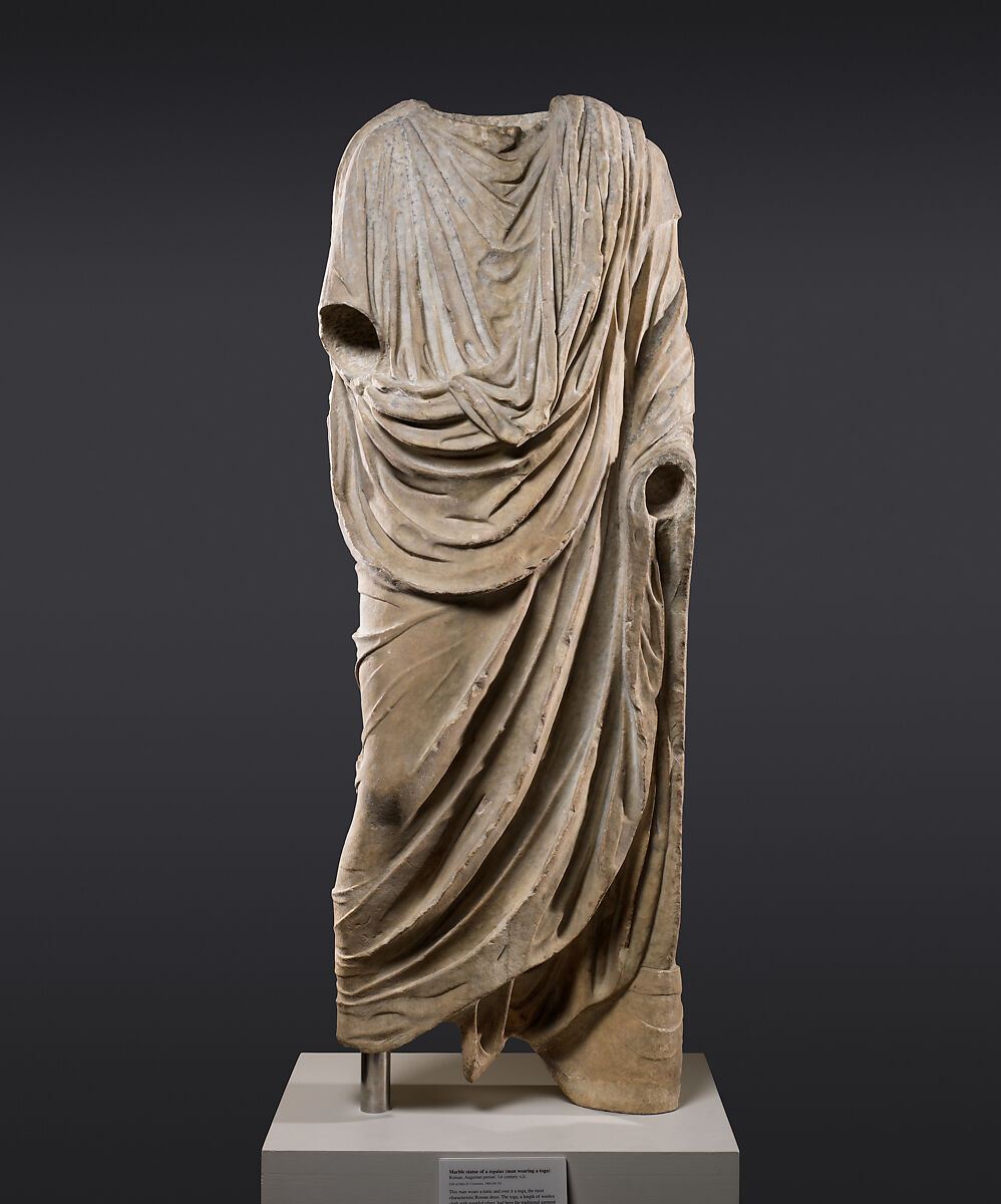 Marble statue of a togatus (man wearing a toga) Roman Augustan