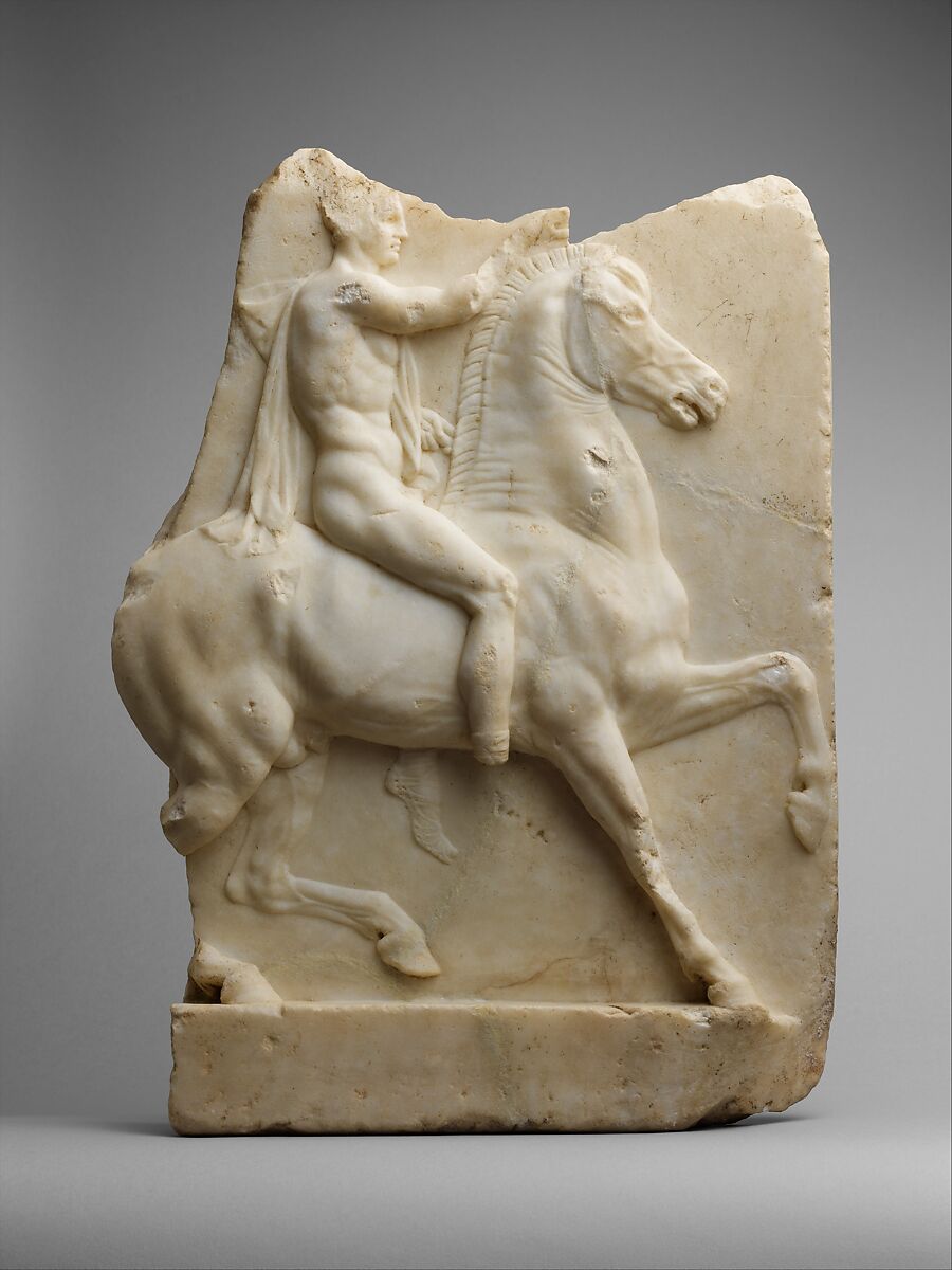 Marble relief of a horseman Greek Late Hellenistic The Metropolitan Museum of Art
