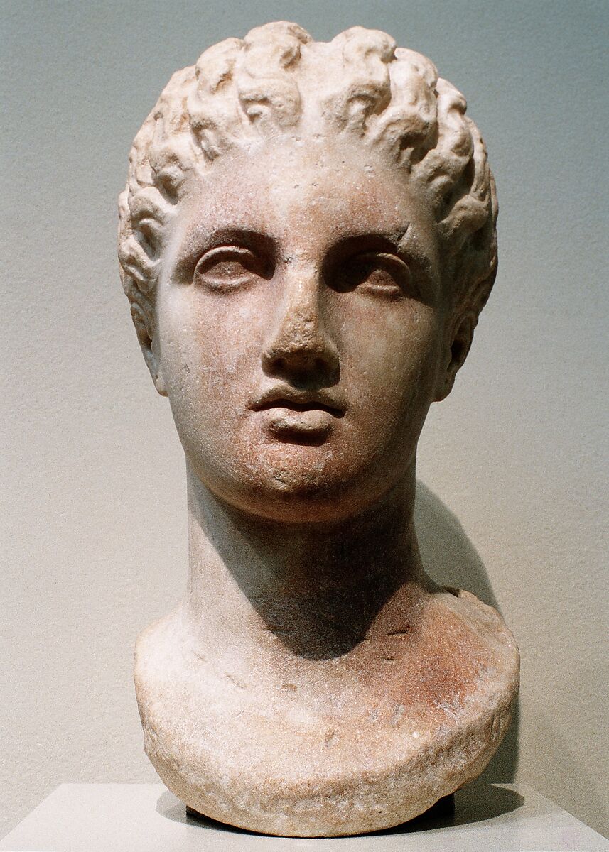Marble head of a goddess Greek Late Classical The Met