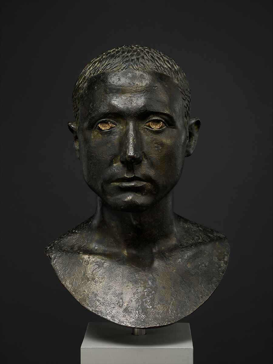Bronze portrait bust of a man Roman Late Republican or Early