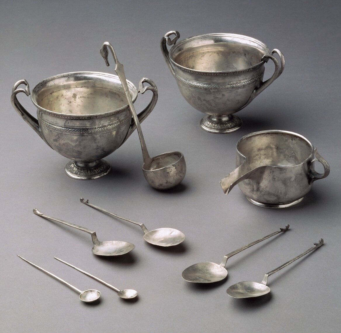 Four silver spoons Roman Late Republican The Metropolitan Museum
