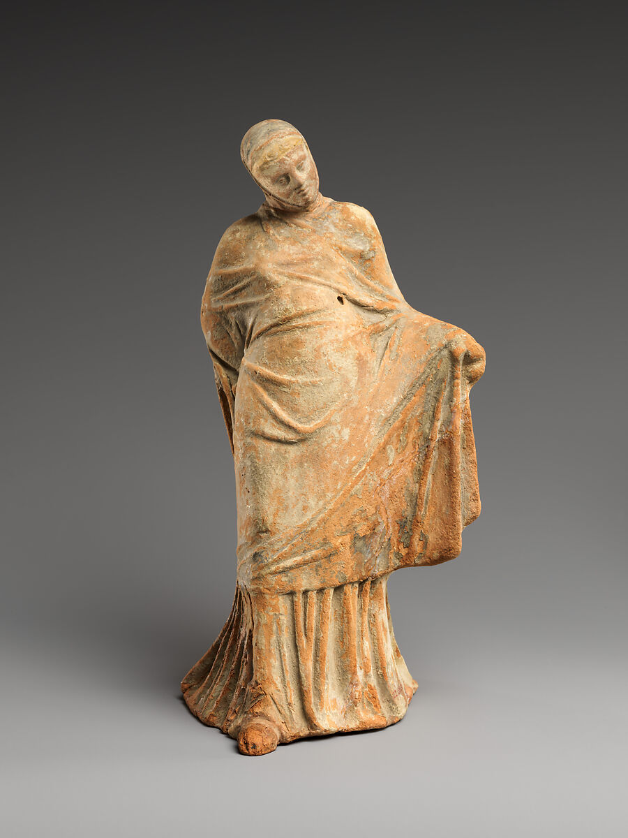 Terracotta statuette of a veiled dancer Greek, Pontic Hellenistic