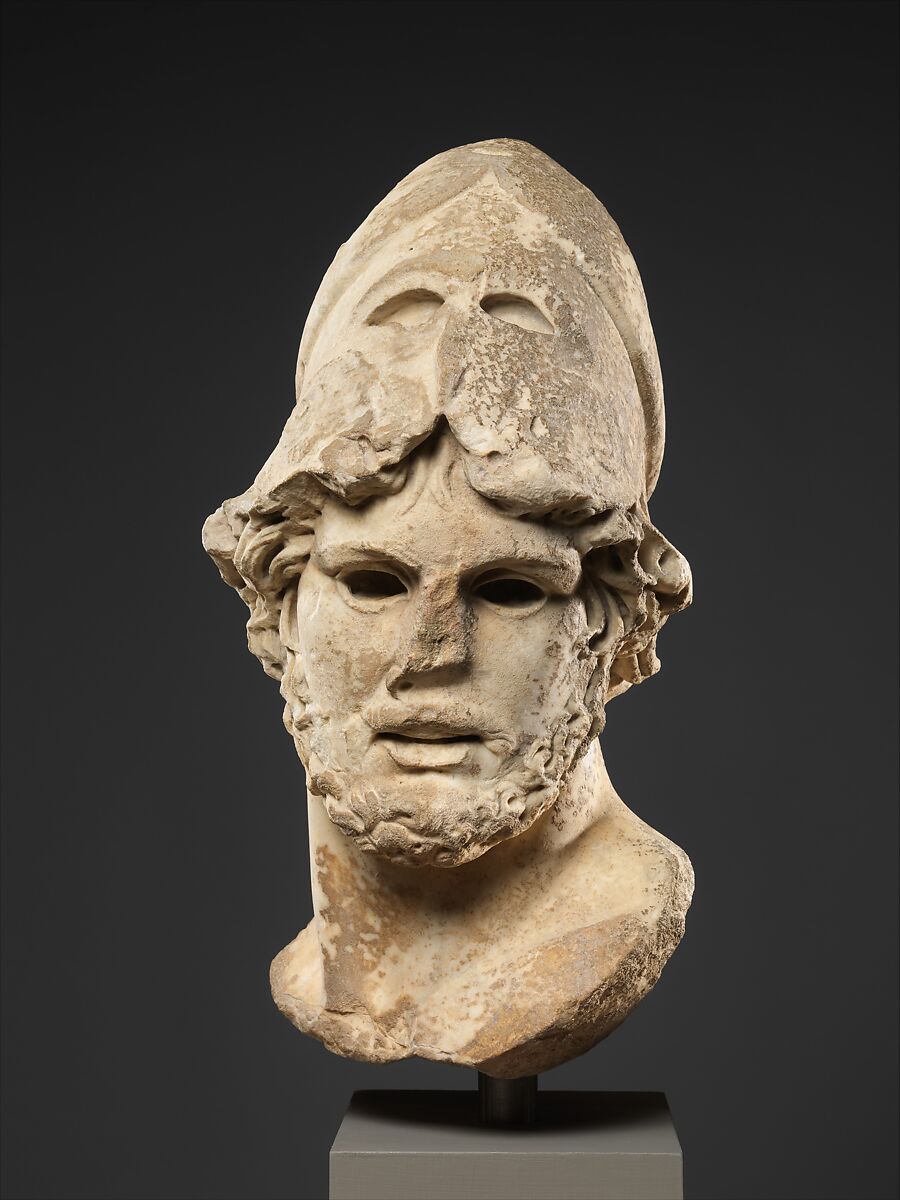 Marble head of a Greek general Roman Imperial The Metropolitan