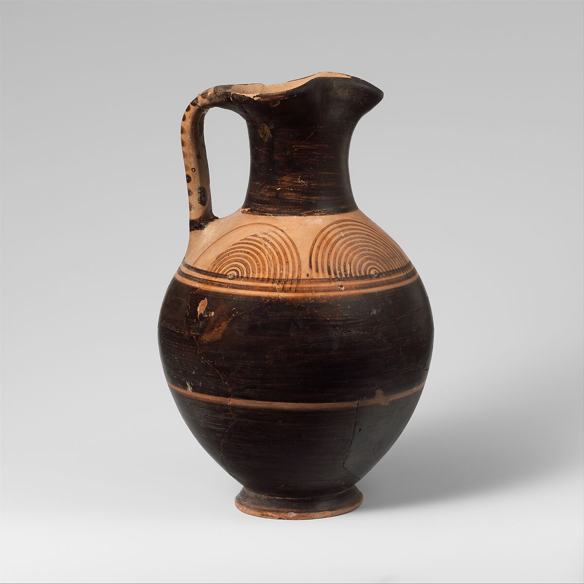 Terracotta oinochoe (jug) Greek, Attic Geometric The Metropolitan
