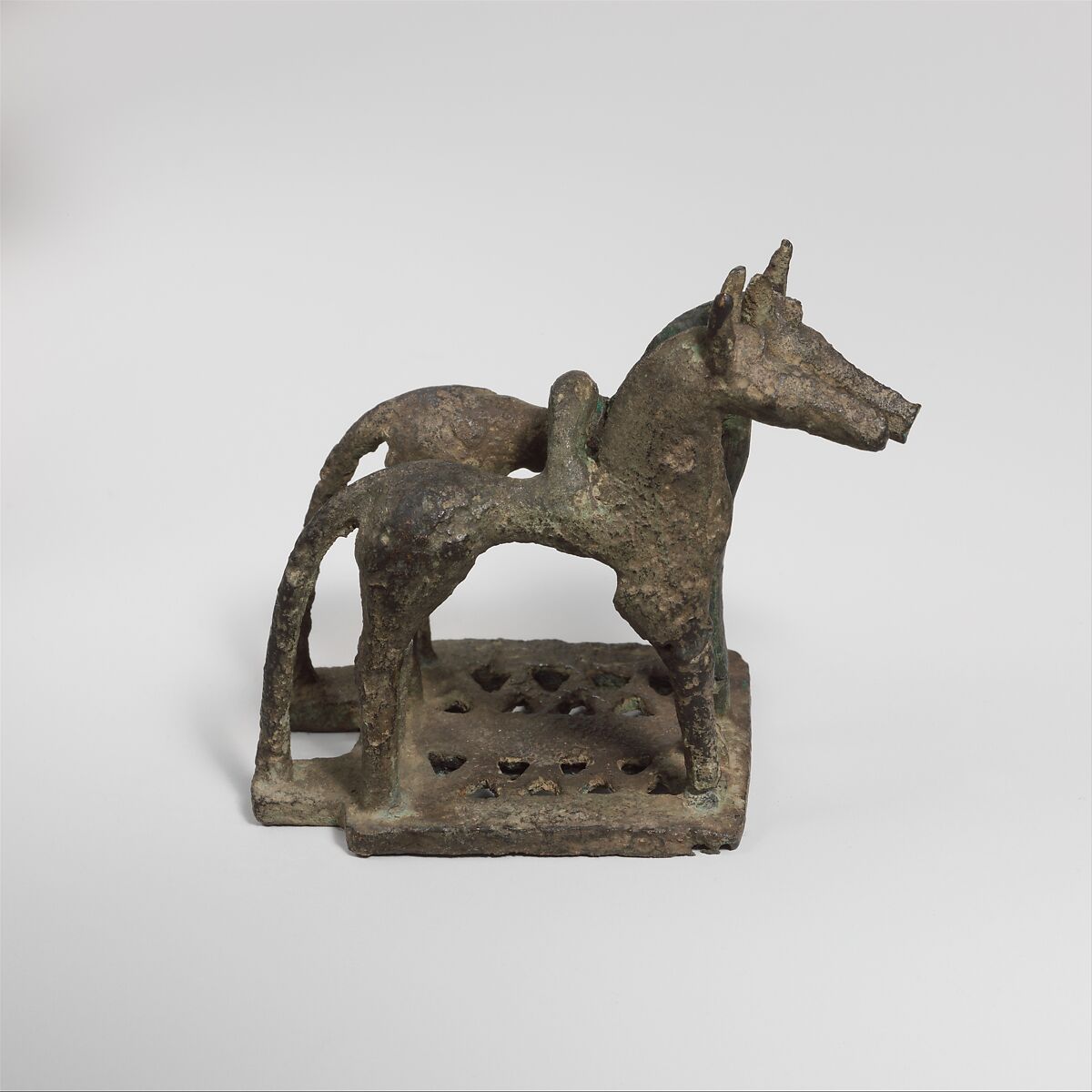 Bronze statuette of a team of horses Greek Geometric The