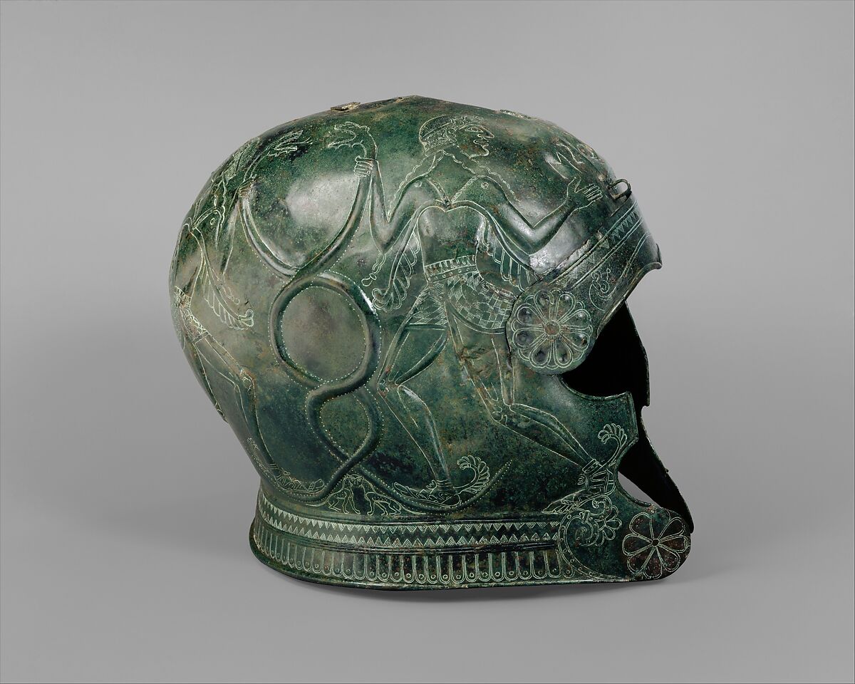 Two bronze helmets Greek, Cretan Archaic The Metropolitan Museum