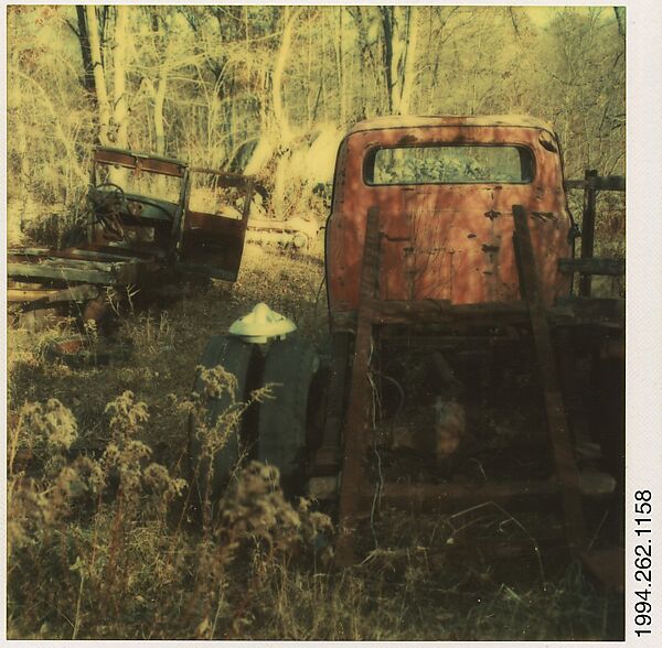 Walker Evans [Auto Junkyard, Old Lyme, Connecticut Two Trucks, Weeds