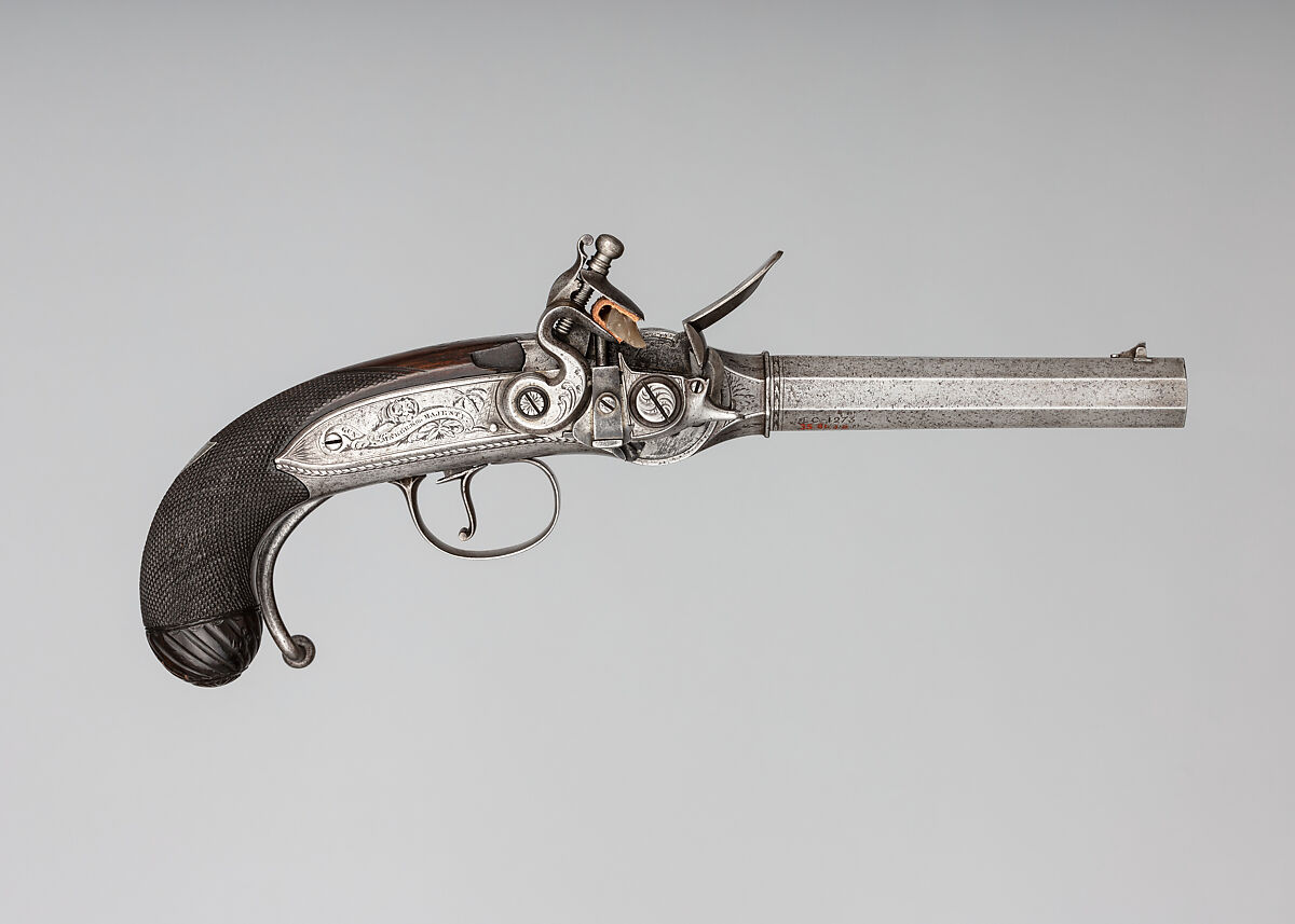 Harvey Walklate Mortimer Flintlock Repeating Pistol with Lorenzoni