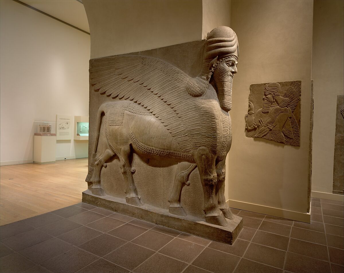 Humanheaded winged bull (lamassu) Assyrian NeoAssyrian The