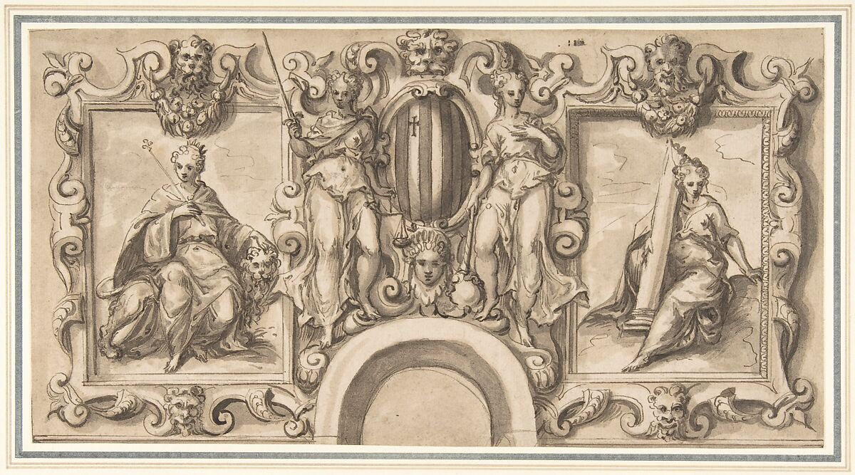 Bernardino India Design for a Wall Decoration over an Arched Doorway