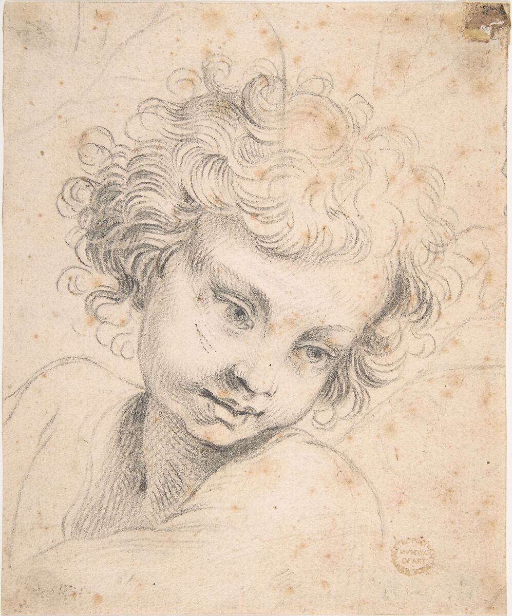 Anonymous, Italian, RomanBolognese, 17th century Head of a Child