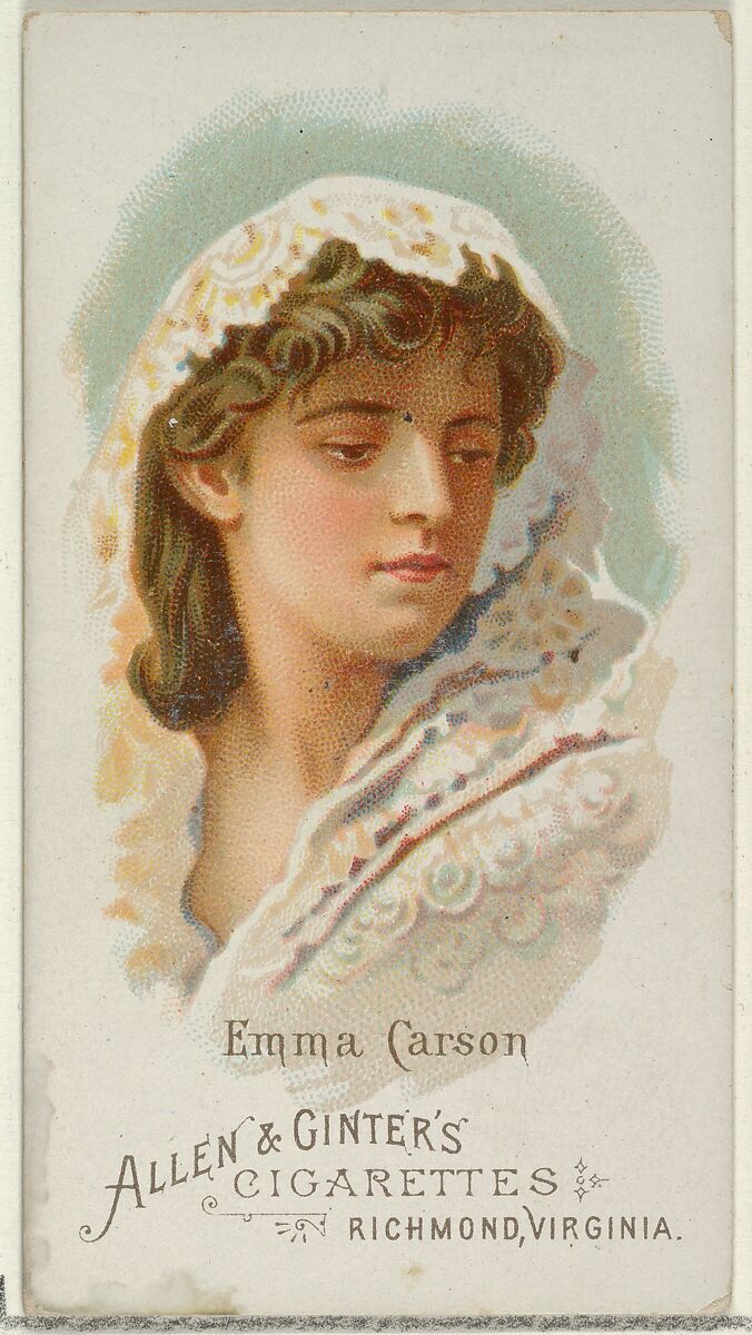 Allen & Ginter Emma Carson, from World's Beauties, Series 1 (N26) for