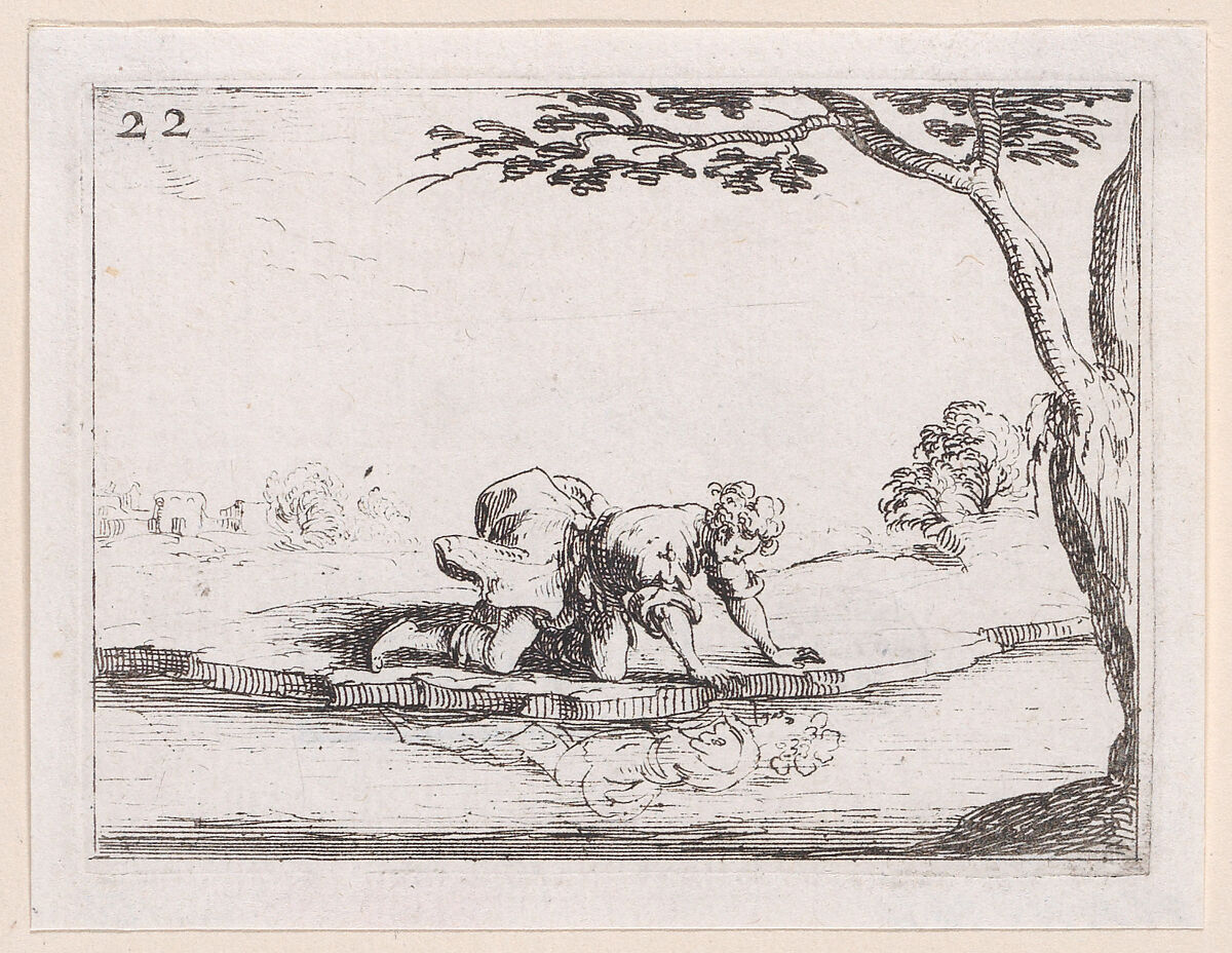 Jacques Callot Narcisse se Mirant dans l'Eau (Narcissus Looking at