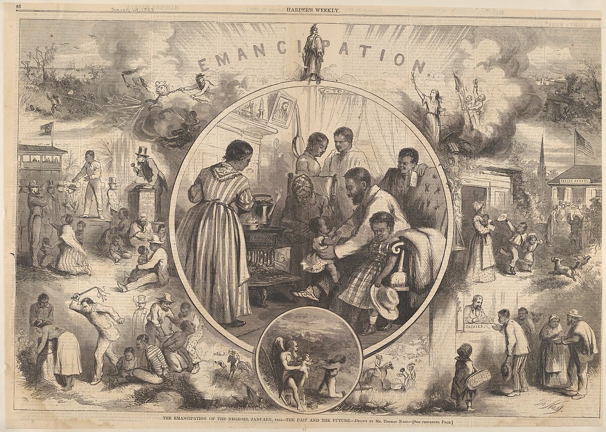 Thomas Nast Emancipation of the Negroes The Past and the Future