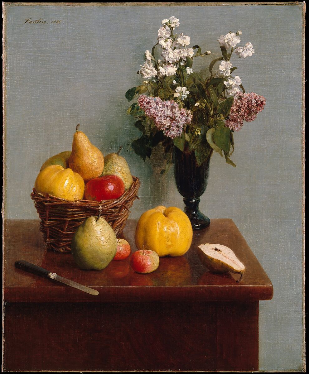 Henri FantinLatour Still Life with Flowers and Fruit The