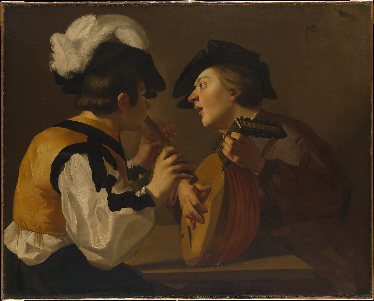 Dutch (Utrecht Caravaggist) Painter, 17th century Two Musicians The